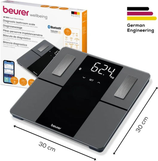 Beurer Smart Bathroom Scale 180kg with Bluetooth Black BF500BT