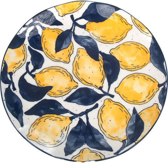 Origen Rundes Untiefe aus Porzellan Blau mit Durchmesser 26cm