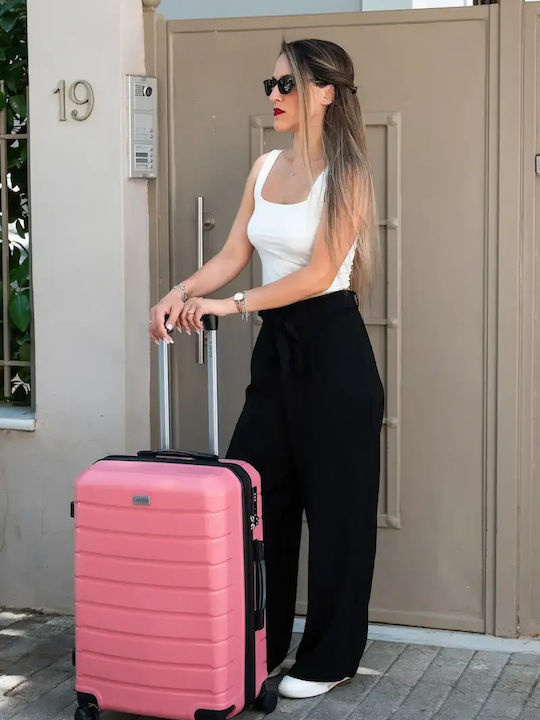 Lavor Medium Hard Pink Suitcase With 4 Wheels Height 66cm