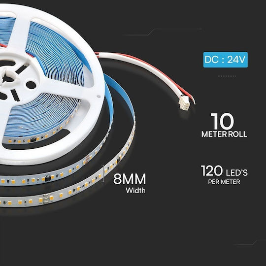 V-TAC LED лента 24V Студено бяло светлина 10m тип SMD2835