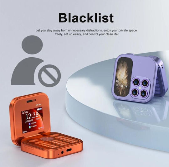 i17 Pro Dual SIM Button Mobile Phone Orange