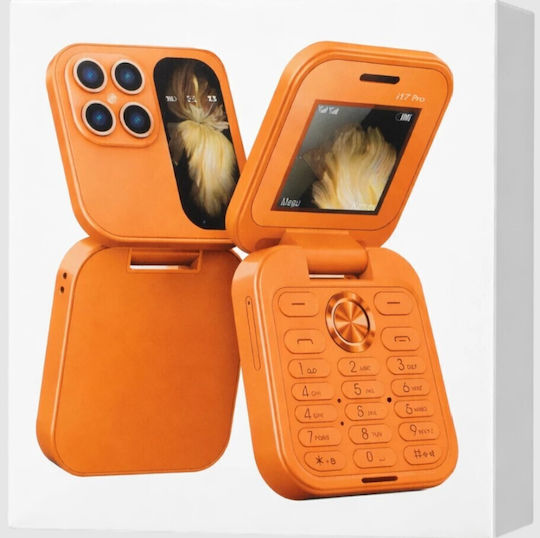 i17 Pro Dual SIM Button Mobile Phone Orange