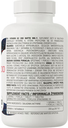 OstroVit Vitamin K2 200 Natto MK-7 Vitamin for Bone Health 90 Tablets