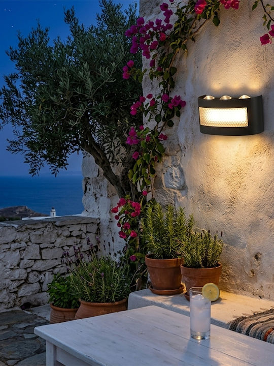 Keskor Iluminat Exterior Montat Pe Perete Led Încorporat 9W Cu Lumină Alb Cald 16x4x8cm