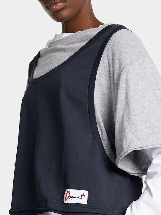 Γυναικεία Μπλούζα Blue Navy/grey Melange/white