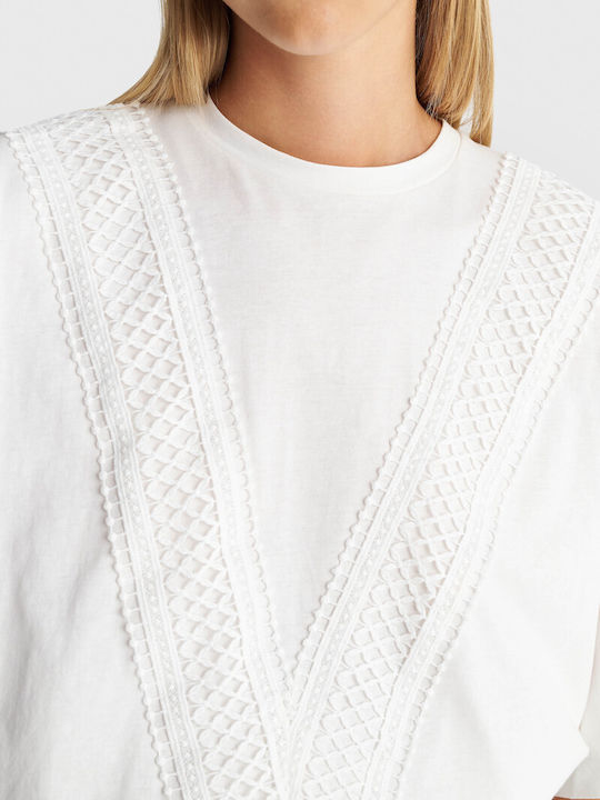 Damen Bluse mit 3/4 Ärmel Weiß 8923713-Weiße
