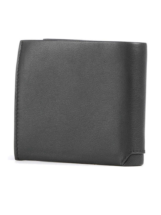 Leather Men's Wallet Coins Black