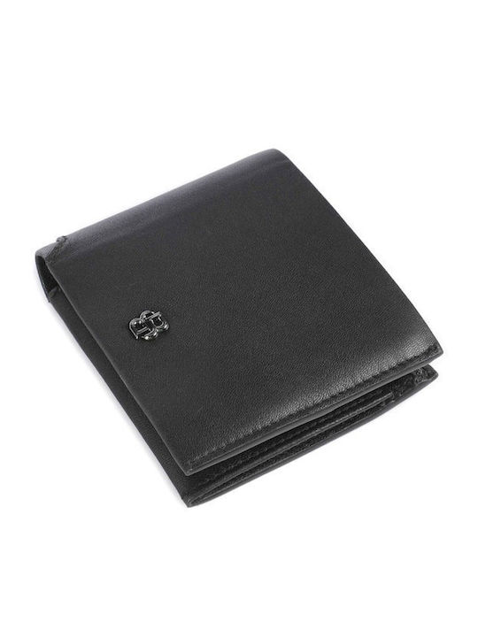 Leather Men's Wallet Coins Black