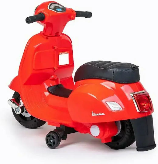 Motocicletă Pentru Copii Vespa Electrică 6 Volți Roșie Pentru 3+ Ani