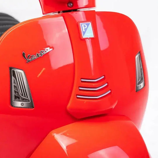 Motocicletă Pentru Copii Vespa Electrică 6 Volți Roșie Pentru 3+ Ani