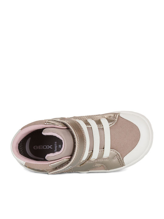 B Gisli Kids Sneakers High Anatomic with Hoop & Loop Closure Gold