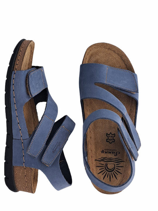 Leather Women's Anatomic Blue Sandals ALTEA-60113GAL