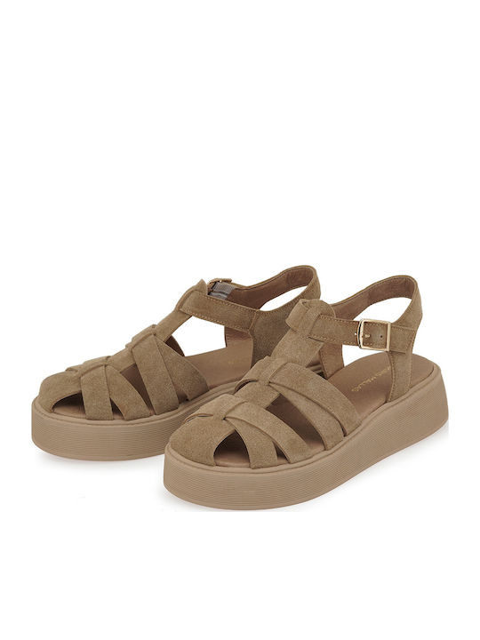 Women's Flat Sandals Flatforms Brown