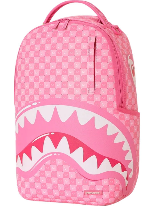 Sprayground Pink New Check Faces Ученическа раница New Check Faces 22lt 29 x 15 x 45.7εκ