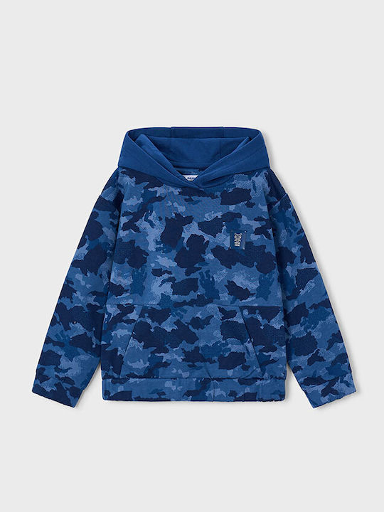 Kinder-Sweatshirt mit Kapuze und Taschen Blau