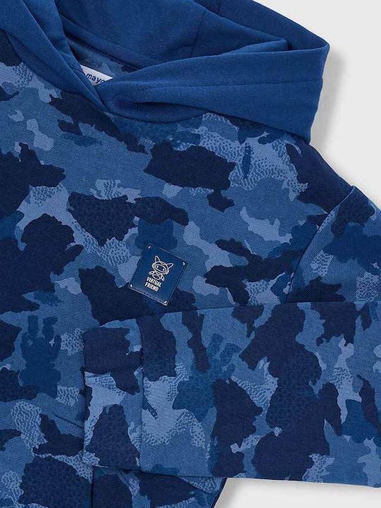 Kinder-Sweatshirt mit Kapuze und Taschen Blau