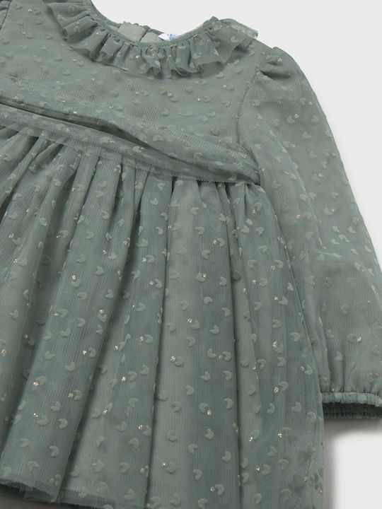 Mädchenkleid Tüll Floral Mint