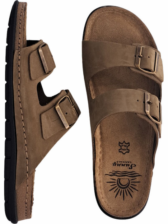 Leder Herrensandalen in Grün Farbe