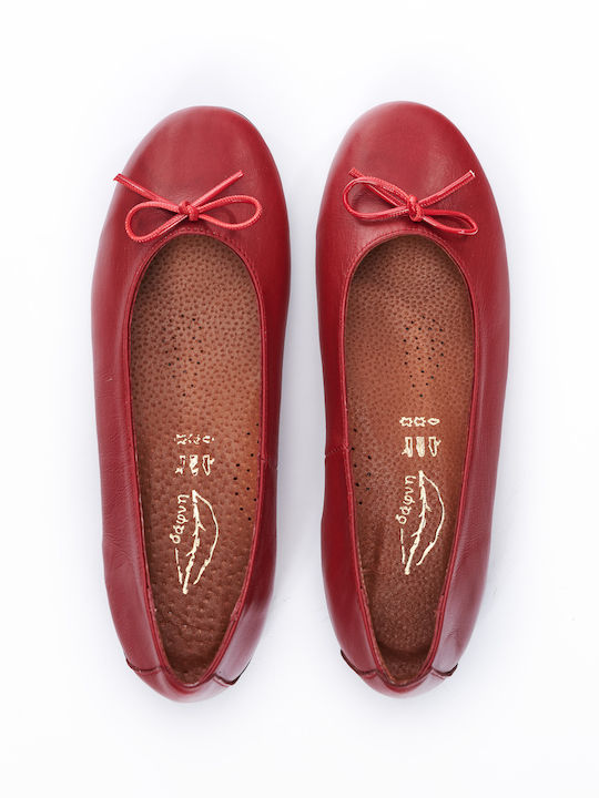 Leder Damen Ballerinas Rote