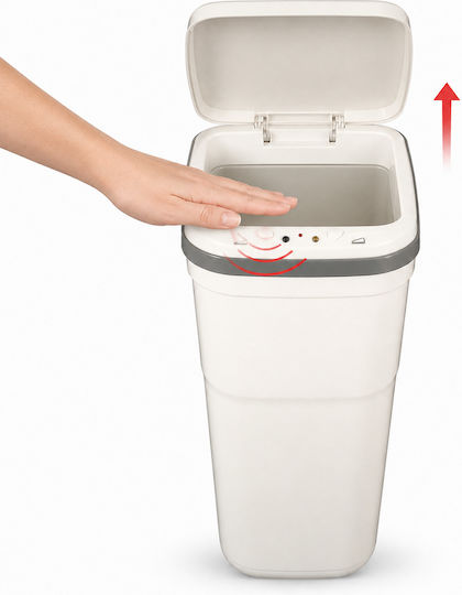 MRShome MRShome Kunststoff Mülleimer mit Sensor Weiß 14lt
