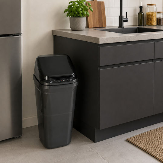 MRShome Plastic Waste Bin with Sensor Black 14lt