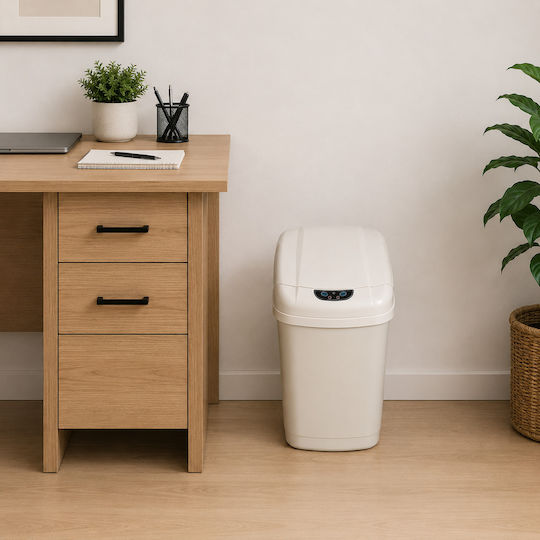 MRShome Plastic Waste Bin with Sensor White 18lt