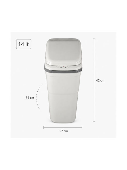 MRShome Plastic Waste Bin with Photocell Grey 14lt