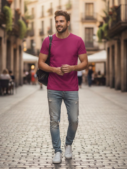 SG Ανδρικό Διαφημιστικό T-shirt Κοντομάνικο Dark Pink SG Ανδρικό Διαφημιστικό T-shirt Κοντομάνικο Dark Pink