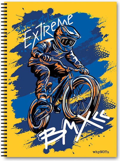 WhyNote Spirale Schulheft Geregelt B5 4 Schulfachhefte (Verschiedene Designs)