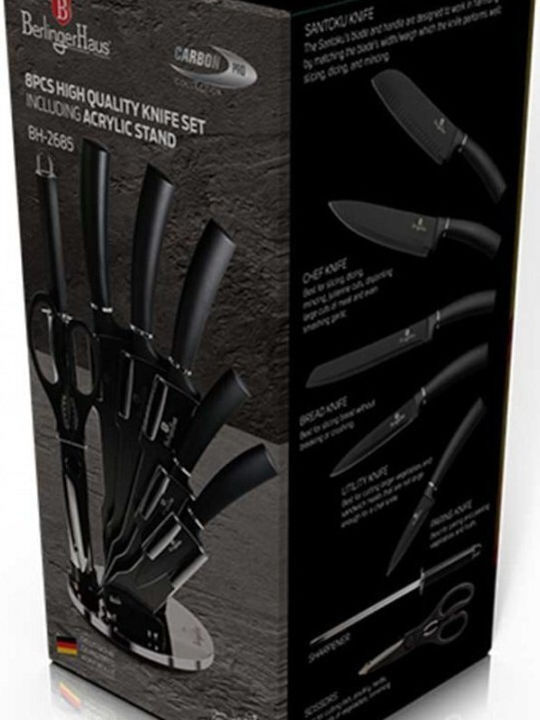 Berlinger Haus Carbon Pro Knife Set with Base from Stainless Steel 8 Pieces