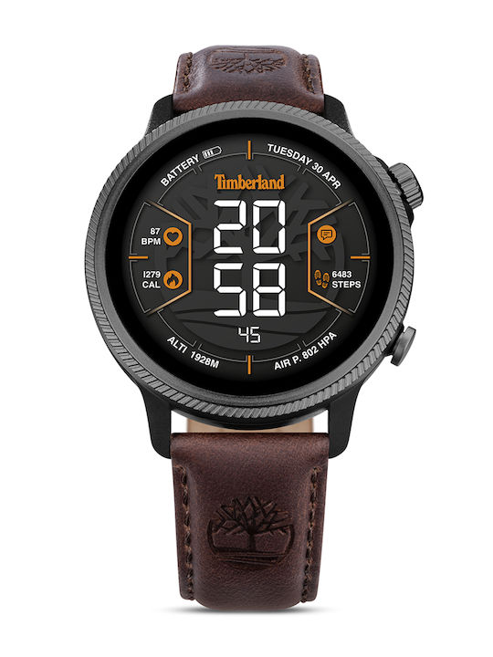Timberland Digital Herrenuhr 48mm Batterie mit Lederriemen