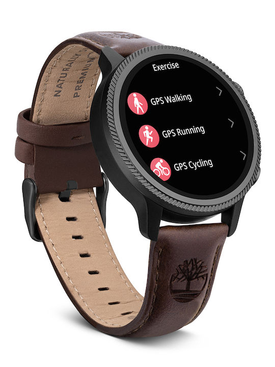 Timberland Digital Herrenuhr 48mm Batterie mit Lederriemen