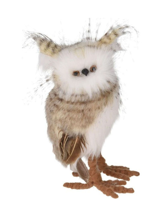 Christmas Plastic Owl Figure Brown Length 9cm