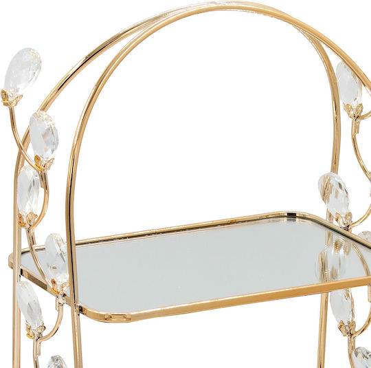 Keskor Decorative Metallic Gold Platter 24x15x38cm