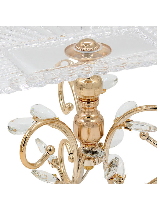 Keskor Decorative Glass Gold Platter 30x16x20cm