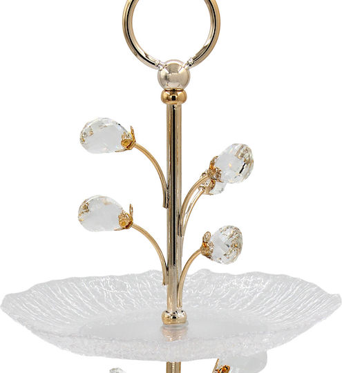 Keskor Decorative Glass Gold Platter 27x27cm