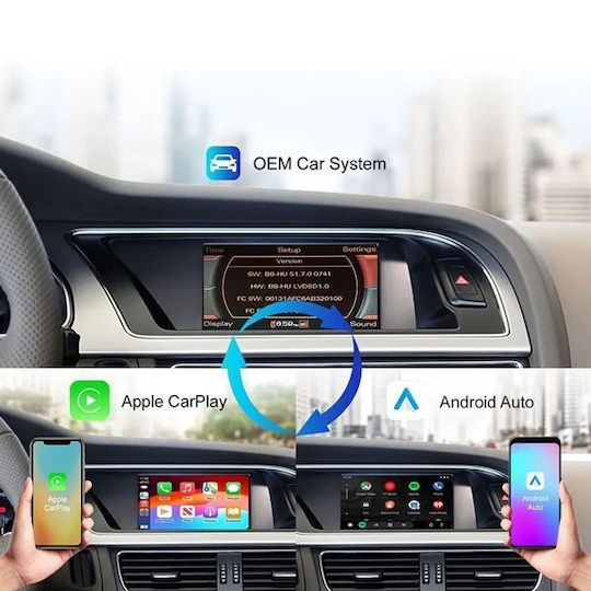 Digital IQ Car Audio System for Audi A4 / A5 / Q5 Dodge Journey Chrysler Vision 2009-2017 Bluetooth USB AUX WiFi GPS Apple CarPlay Android Auto with 6.5" Touch Screen