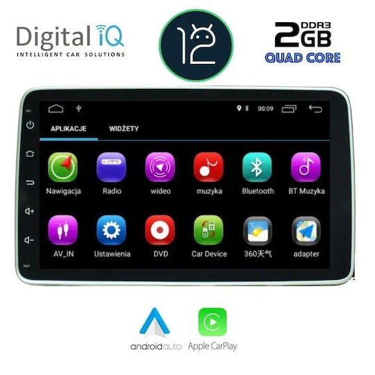 Digital IQ Ηχοσύστημα Αυτοκινήτου για Fiat Tipo 2019-2023 (Bluetooth/USB/AUX/WiFi/GPS/Apple-Carplay/Android-Auto) με Οθόνη Αφής 9"