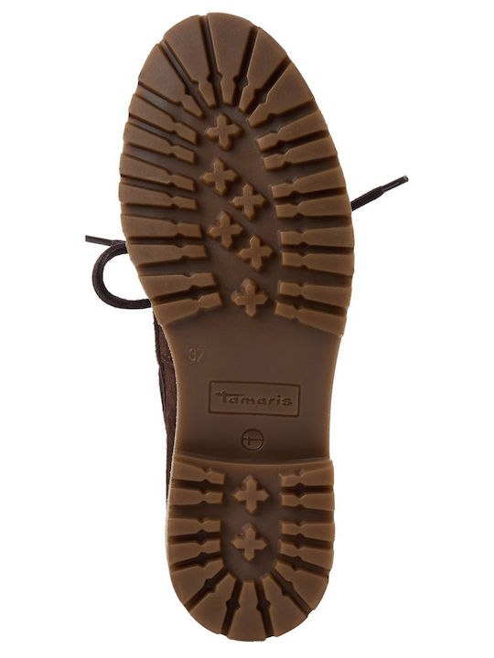 Leder Damen Bootsschuhe Mocca