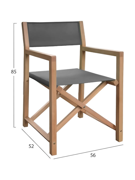 Outdoor Wooden Armchair Soul Grey 2 Pieces 56x52x85cm