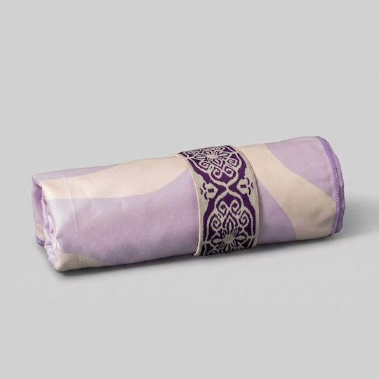 White Fabric Плажна Кърпа Лилава 180x100см 2-странна