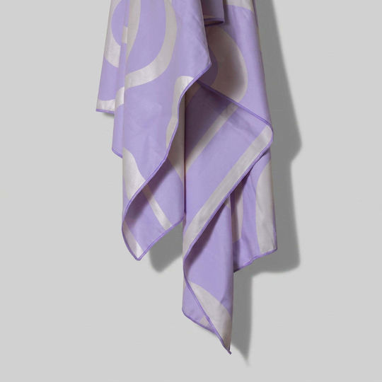 White Fabric Плажна Кърпа Лилава 180x100см 2-странна