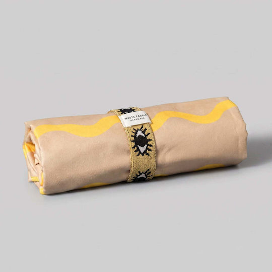White Fabric Beige Beach Towel 180x100cm 2-Sided