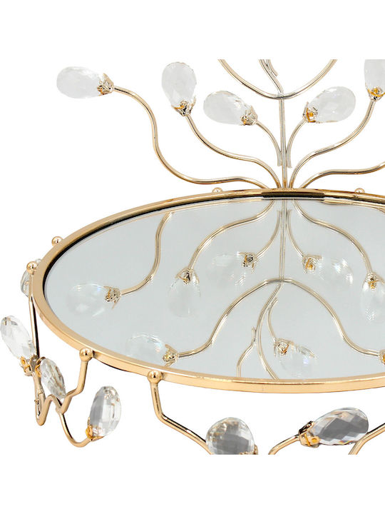 Keskor Decorative Metallic Tray with Mirror 30x32x26cm