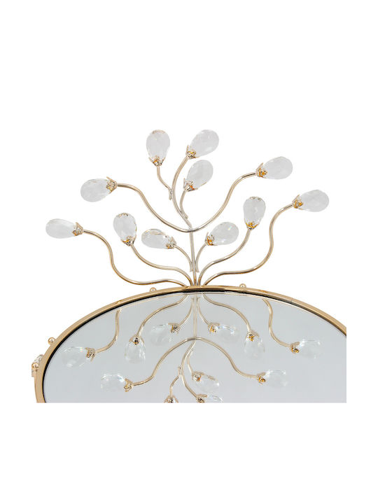 Keskor Decorative Metallic Tray with Mirror 30x32x26cm