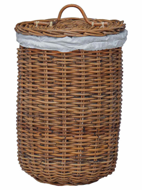 vidaXL Wicker Laundry Basket with Lid Brown