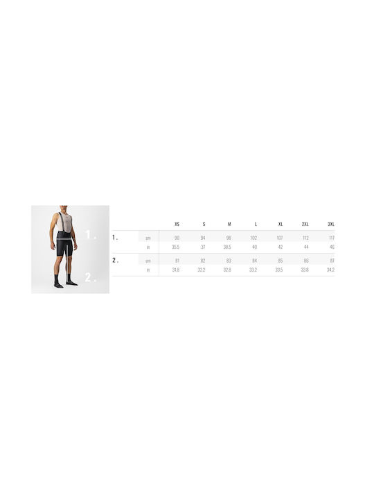 Castelli Pantaloni De Ciclism Pentru Bărbați Cu Bretele Negri