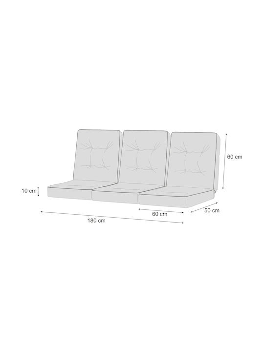 Garden Swing Cushion with Backrest Venus 3d Blue 50x60cm