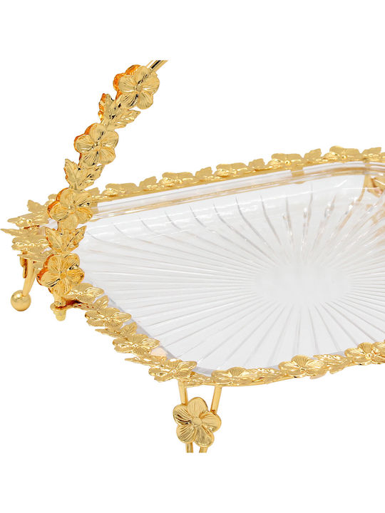Keskor Glass Gold Cake Stand 29x27x22cm
