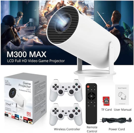 AK-300 Max Mini Proiector 3D LCD HD Lampă LED cu Wi-Fi și Difuzoare Încorporate CDB-42